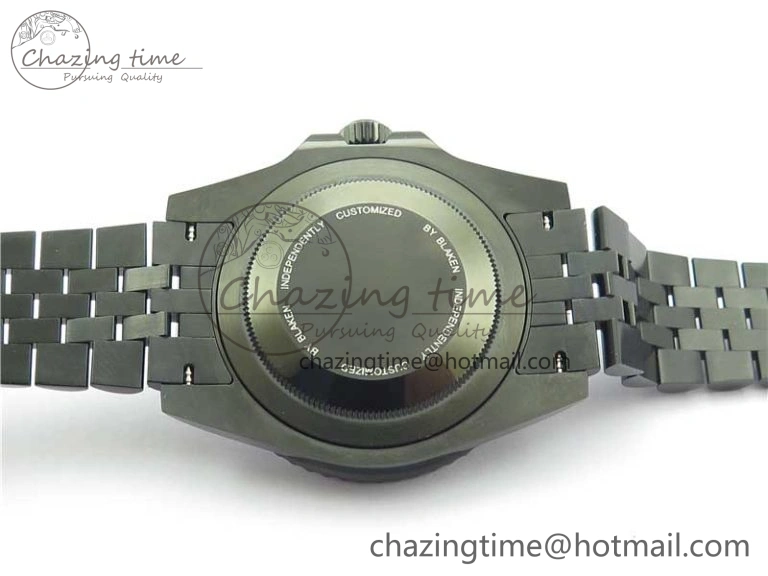 Premium Blaken GMT Master II Red Blue Ceramic DLC GSF Best Edition Black Dial on Jubilee Bracelet A 2593