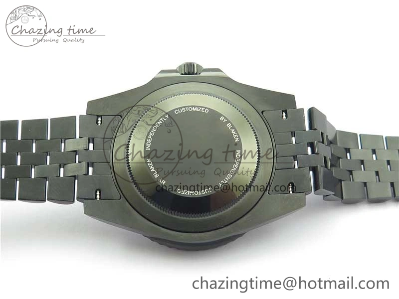 Premium Blaken GMT Master II Red Blue Ceramic DLC GSF Best Edition Black Dial on Jubilee Bracelet A 2593
