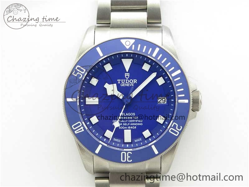 Trendy Blue Pelagos XF 1:1 Best Edition on Titanium Bracelet A2824 V 9756