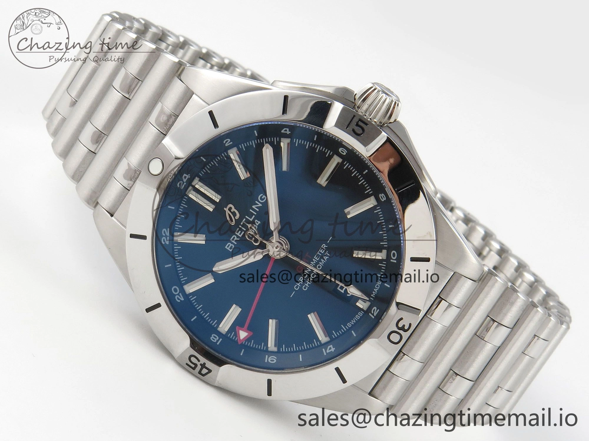Breitling BLSF Chronomat Automatic 1:1 Best Edition GMT 40mm Black Dial On SS Bracelet A OdorResistant 5381