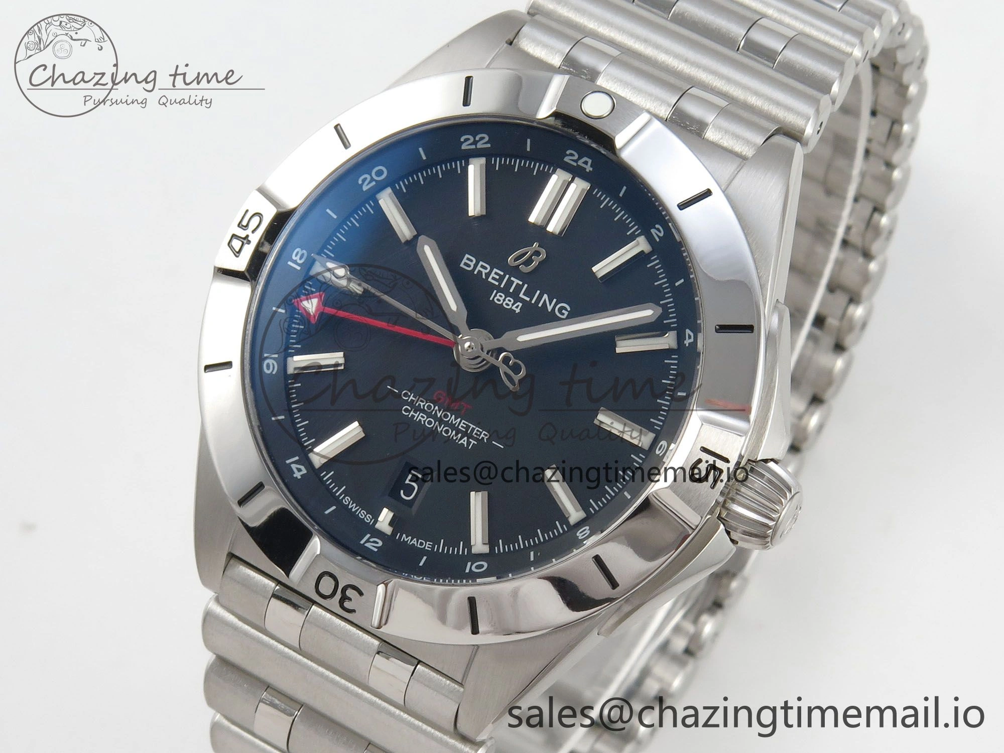 Breitling BLSF Chronomat Automatic 1:1 Best Edition GMT 40mm Black Dial On SS Bracelet A OdorResistant 5381