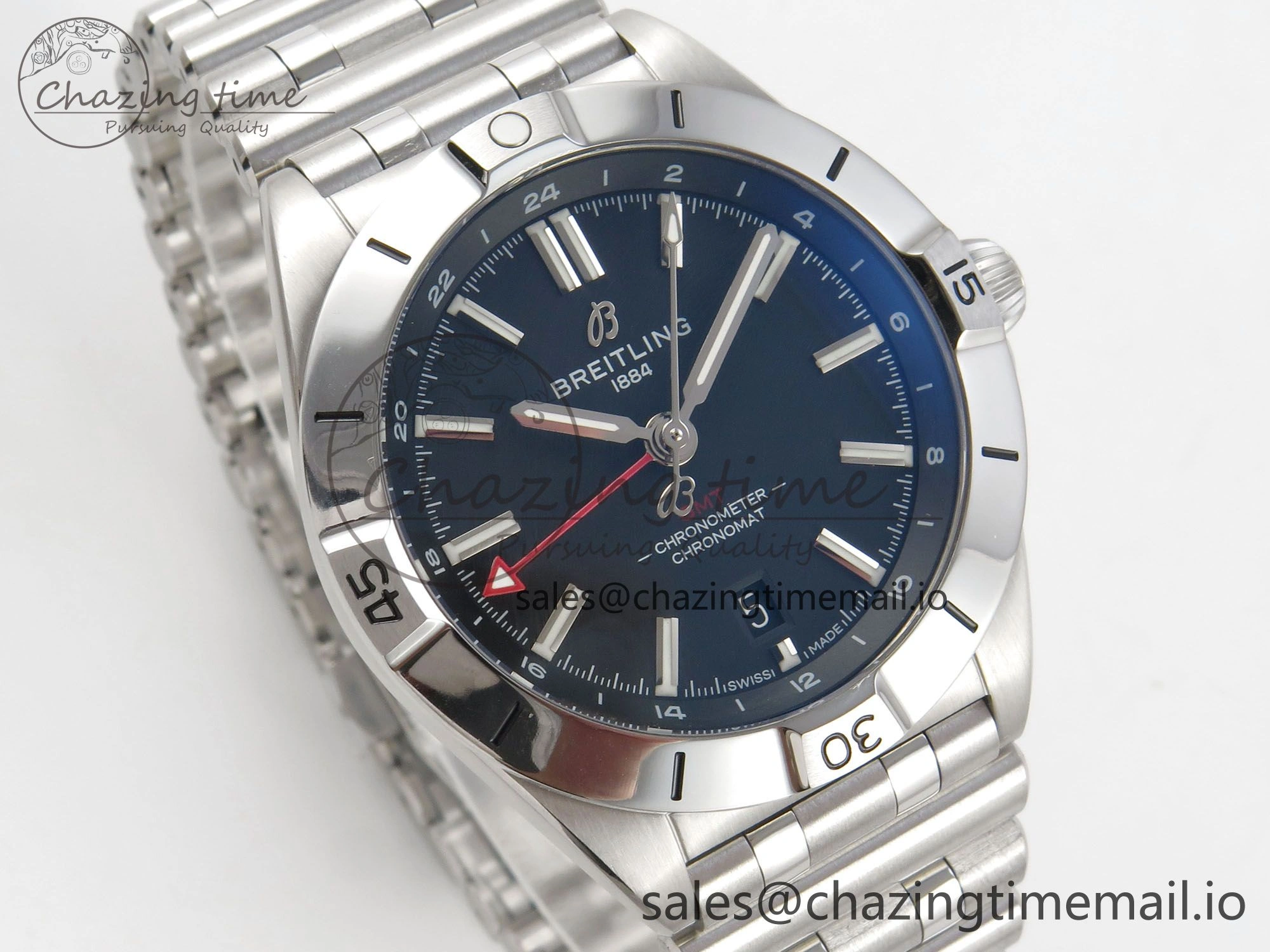 Breitling BLSF Chronomat Automatic 1:1 Best Edition GMT 40mm Black Dial On SS Bracelet A OdorResistant 5381