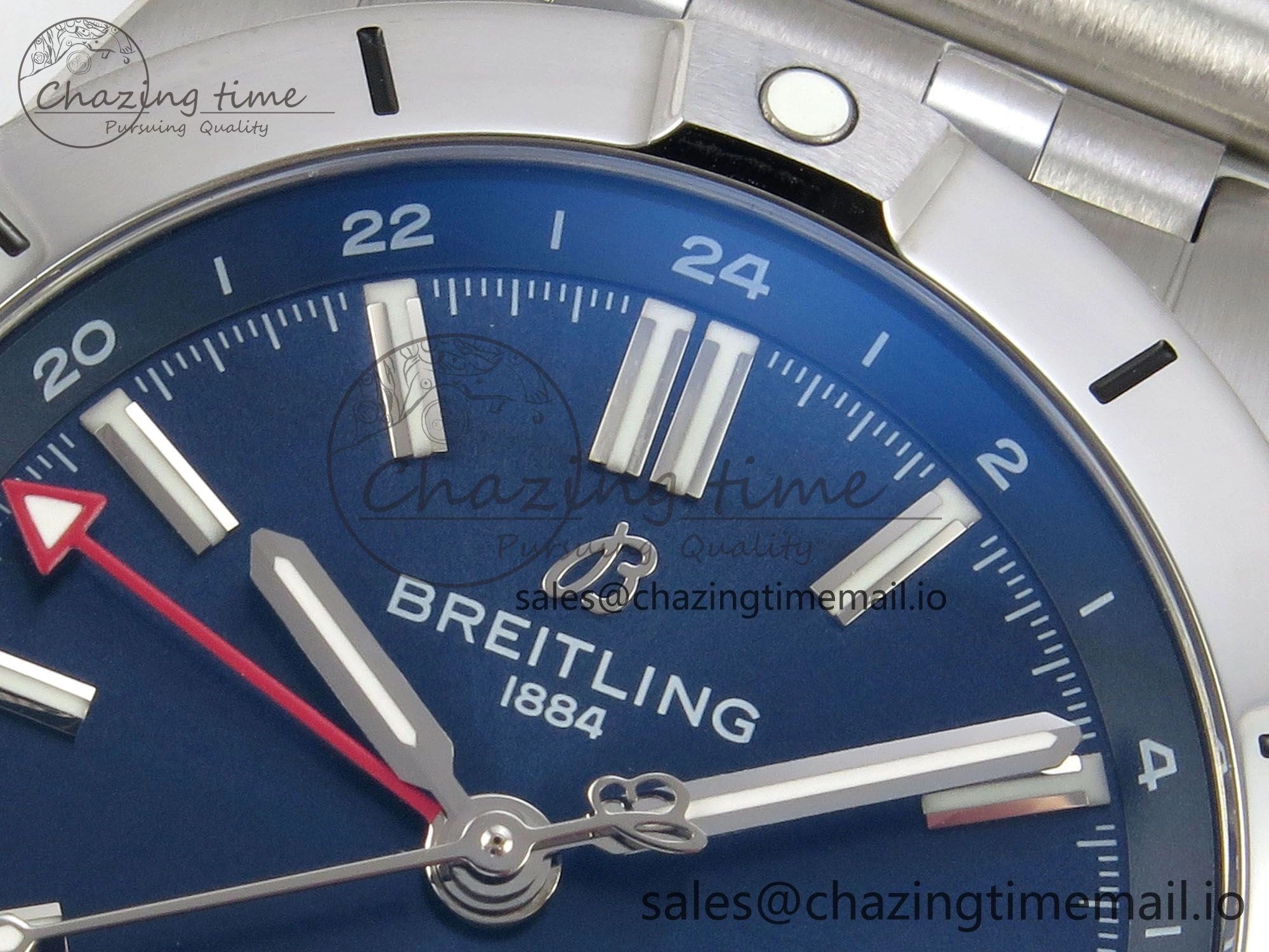 Durable Breitling BLSF Chronomat Automatic 1:1 Best Edition GMT 40mm Blue Dial On SS Bracelet A 5384
