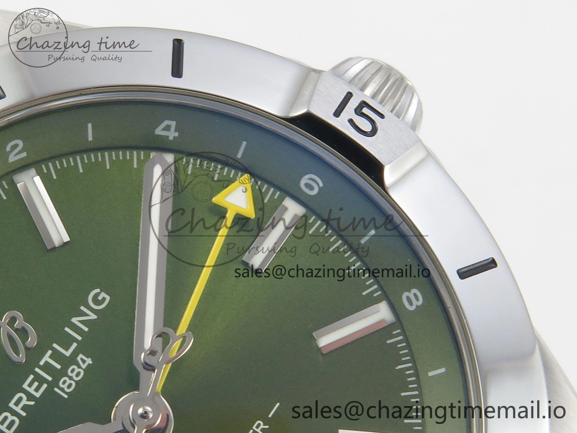 Packable Breitling BLSF Chronomat Automatic 1:1 Best Edition GMT 40mm Green Dial On SS Bracelet A 5383