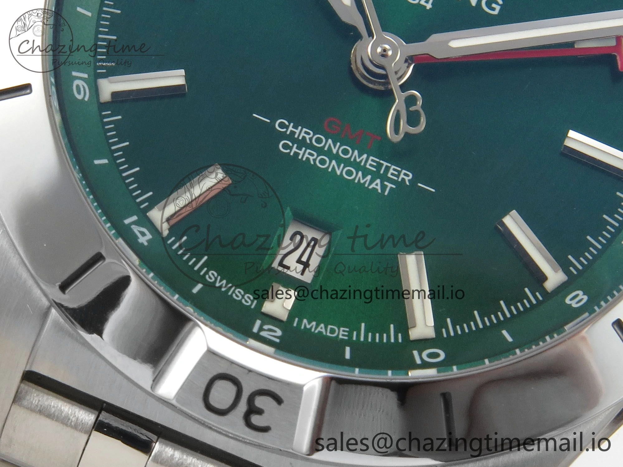 Breitling BLSF Chronomat Automatic 1:1 Best Edition GMT 40mm Green Dial On SS Bracelet A SportInspired 5382