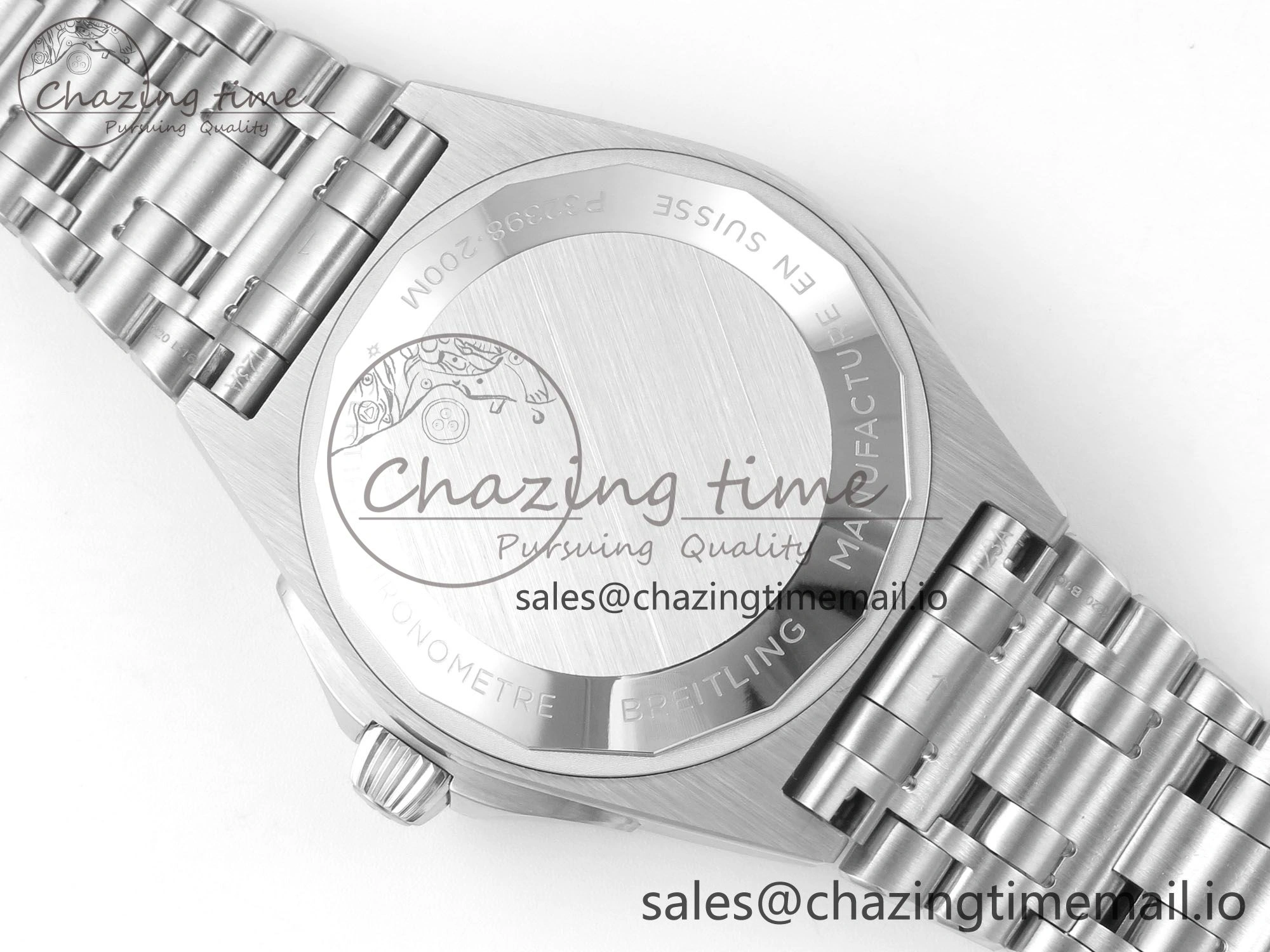 Breitling BLSF Chronomat Automatic 1:1 Best Edition GMT 40mm Grey Dial on SS Bracelet A Tailored 5377