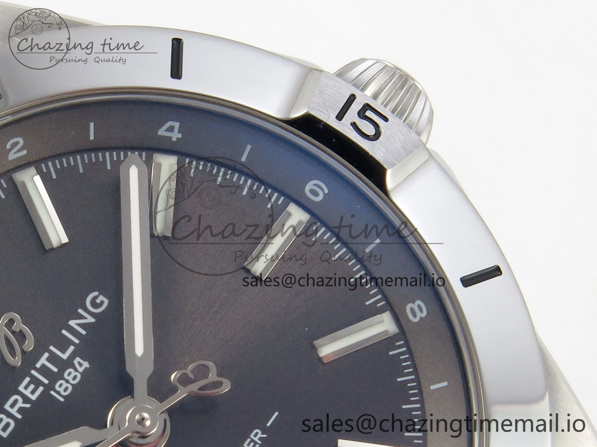 Breitling BLSF Chronomat Automatic 1:1 Best Edition GMT 40mm Grey Dial on SS Bracelet A Tailored 5377