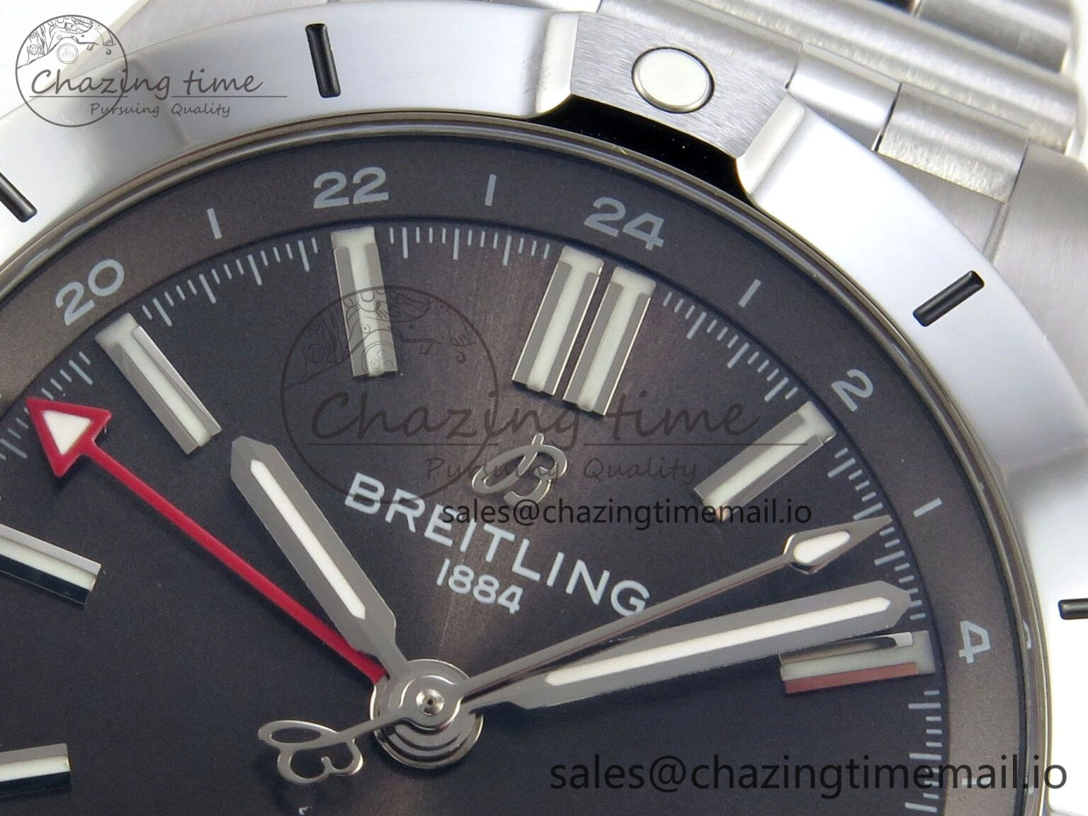 Breitling BLSF Chronomat Automatic 1:1 Best Edition GMT 40mm Grey Dial on SS Bracelet A Tailored 5377