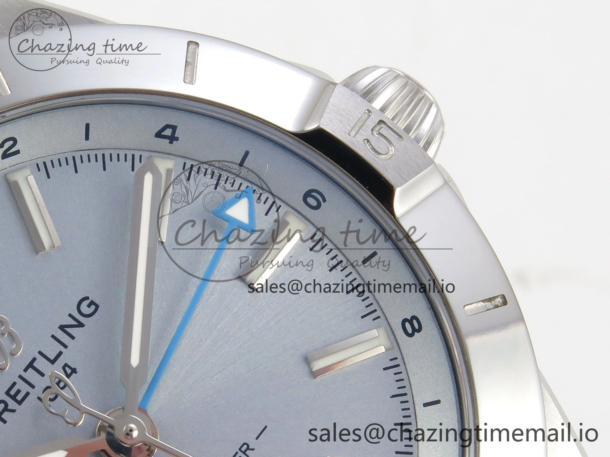 Breitling BLSF Chronomat Automatic 1:1 Best Edition GMT 40mm Ice Blue Dial On SS Bracelet A Seasonal 5379