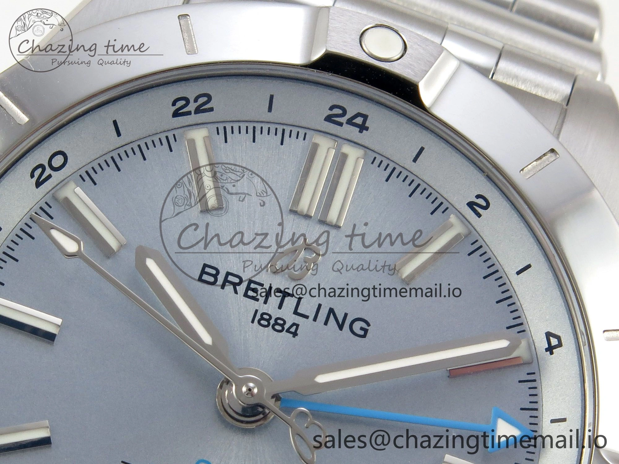 Breitling BLSF Chronomat Automatic 1:1 Best Edition GMT 40mm Ice Blue Dial On SS Bracelet A Seasonal 5379