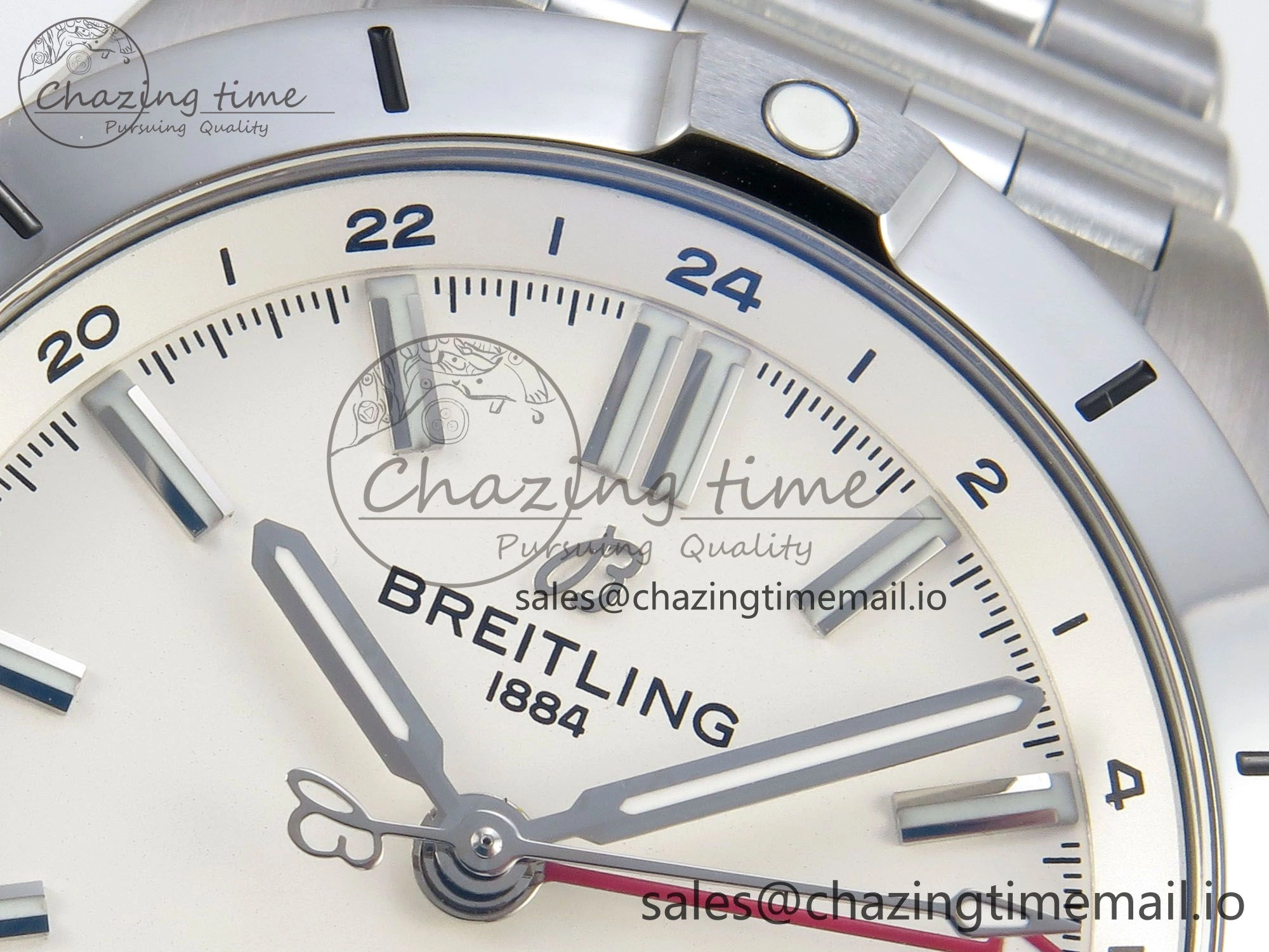 Breitling BLSF Chronomat Automatic 1:1 Best Edition GMT 40mm White Dial On SS Bracelet A ZeroBulk 5380