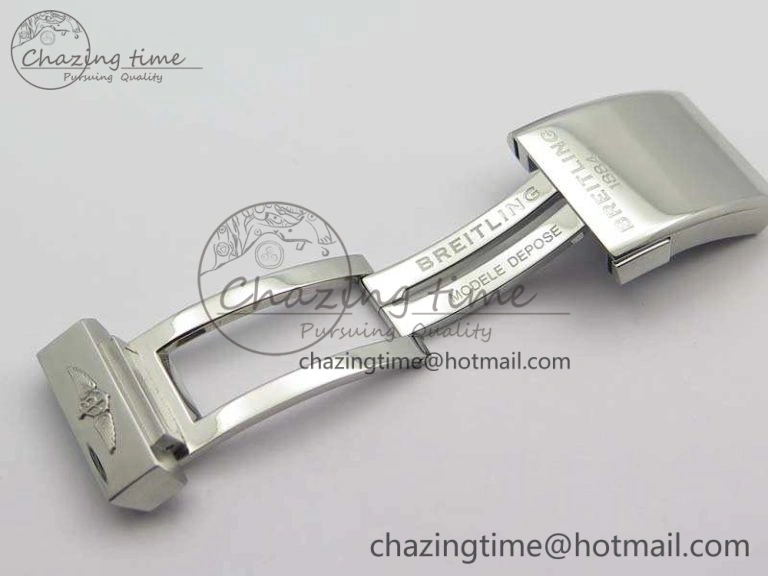Breitling Black Gummy Rubber Strap 24 20 And Genuine Clasp ModernLook 4149