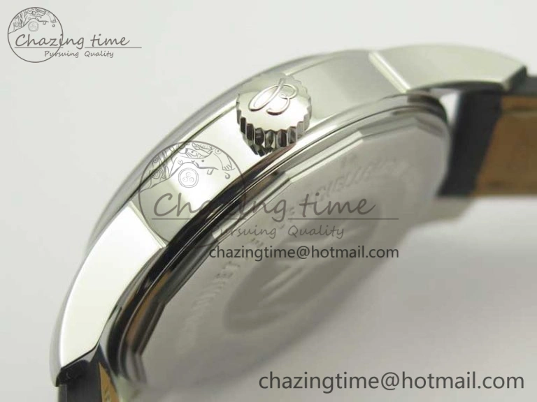 Breitling Transocean Day & Date SS V7F 1:1 Best Edition Black Dial on Black Leather Strap A Upgraded 5624