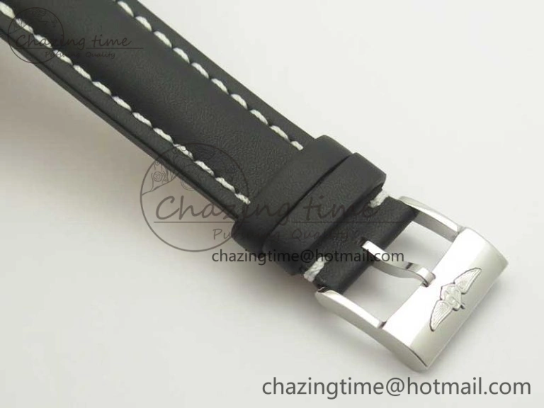 Breitling Transocean Day & Date SS V7F 1:1 Best Edition Black Dial on Black Leather Strap A Upgraded 5624