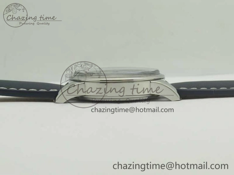 Unique Breitling Transocean Day & Date SS V7F 1:1 Best Edition Blue Dial on Blue Leather Strap A 5623