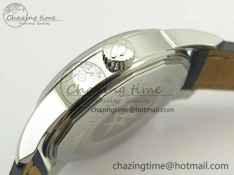 Unique Breitling Transocean Day & Date SS V7F 1:1 Best Edition Blue Dial on Blue Leather Strap A 5623