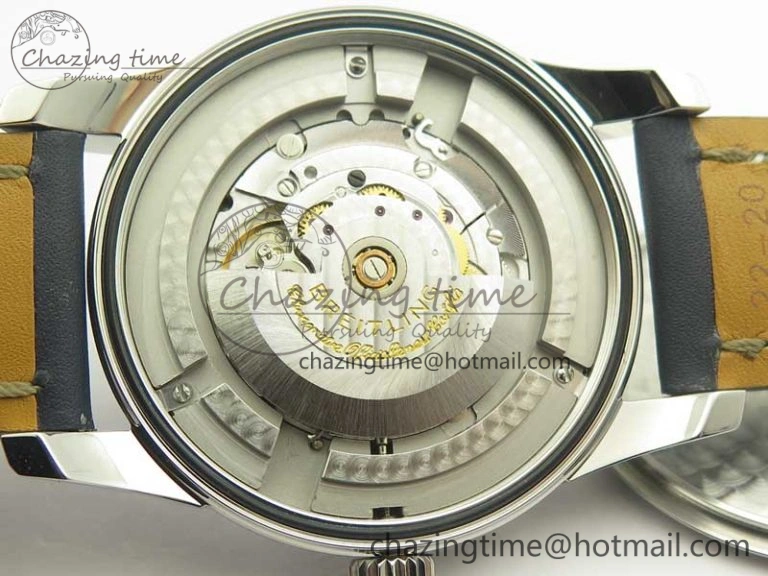 Unique Breitling Transocean Day & Date SS V7F 1:1 Best Edition Blue Dial on Blue Leather Strap A 5623