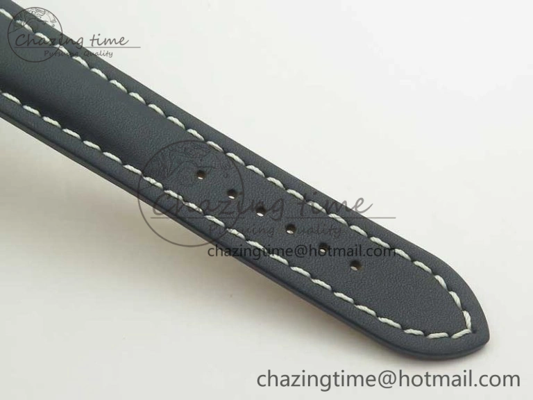 Unique Breitling Transocean Day & Date SS V7F 1:1 Best Edition Blue Dial on Blue Leather Strap A 5623