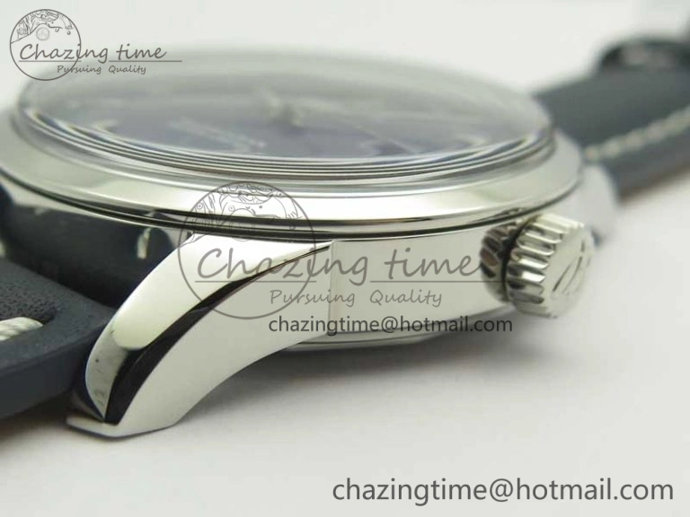 Unique Breitling Transocean Day & Date SS V7F 1:1 Best Edition Blue Dial on Blue Leather Strap A 5623
