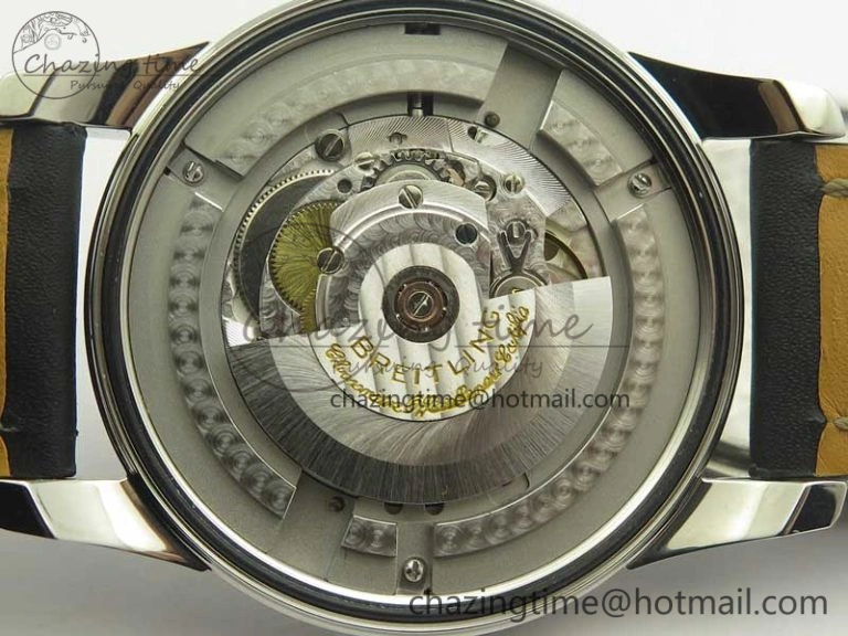 Sustainable Breitling Transocean Day & Date SS V7F 1:1 Best Edition Silver Dial on Black Leather Strap A 5621