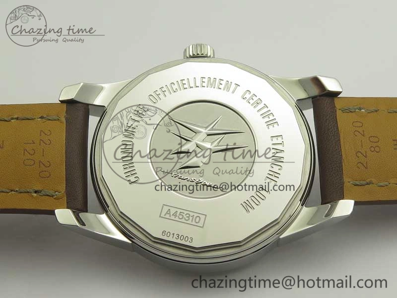 Breitling Transocean Day & Date SS V7F 1:1 Best Edition Silver Dial on Brown Leather Strap A SmartChoice 5622