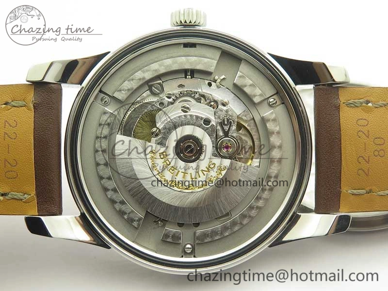 Breitling Transocean Day & Date SS V7F 1:1 Best Edition Silver Dial on Brown Leather Strap A SmartChoice 5622