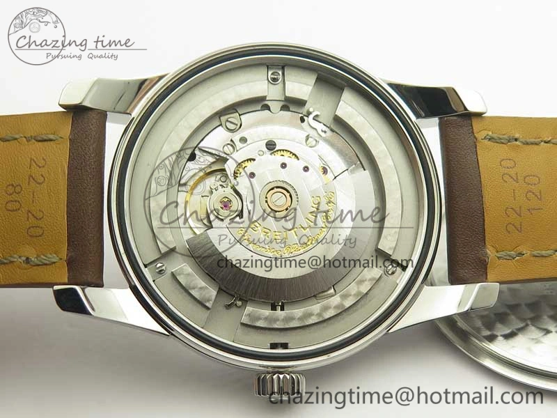Breitling Transocean Day & Date SS V7F 1:1 Best Edition Silver Dial on Brown Leather Strap A SmartChoice 5622