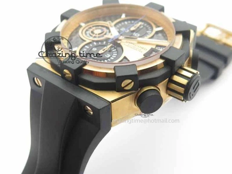 SunProtective C1 Chronograph RG H-Maker Black CF Dial On Black Rubber Strap A 6404