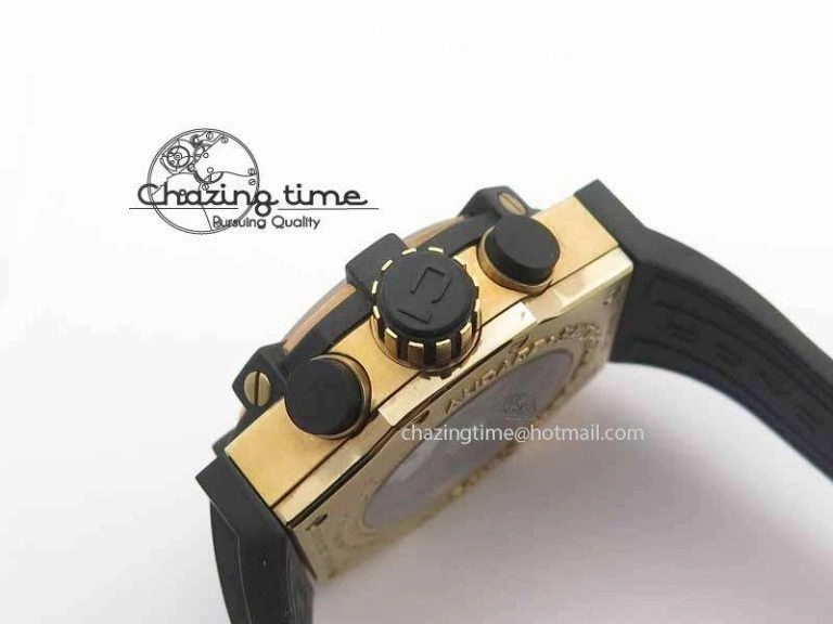 SunProtective C1 Chronograph RG H-Maker Black CF Dial On Black Rubber Strap A 6404