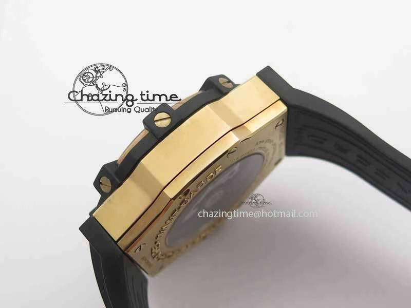 SunProtective C1 Chronograph RG H-Maker Black CF Dial On Black Rubber Strap A 6404
