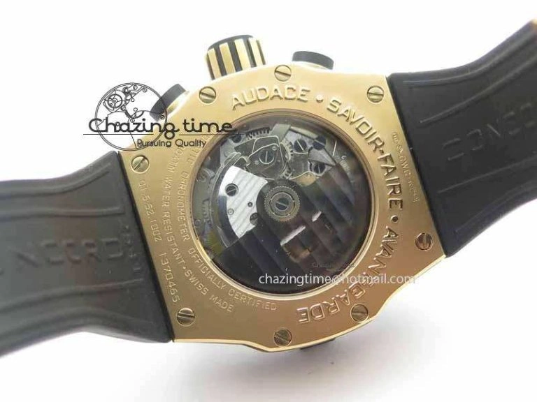 SunProtective C1 Chronograph RG H-Maker Black CF Dial On Black Rubber Strap A 6404