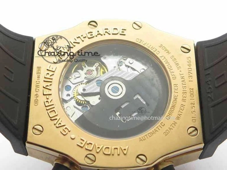 SunProtective C1 Chronograph RG H-Maker Black CF Dial On Black Rubber Strap A 6404