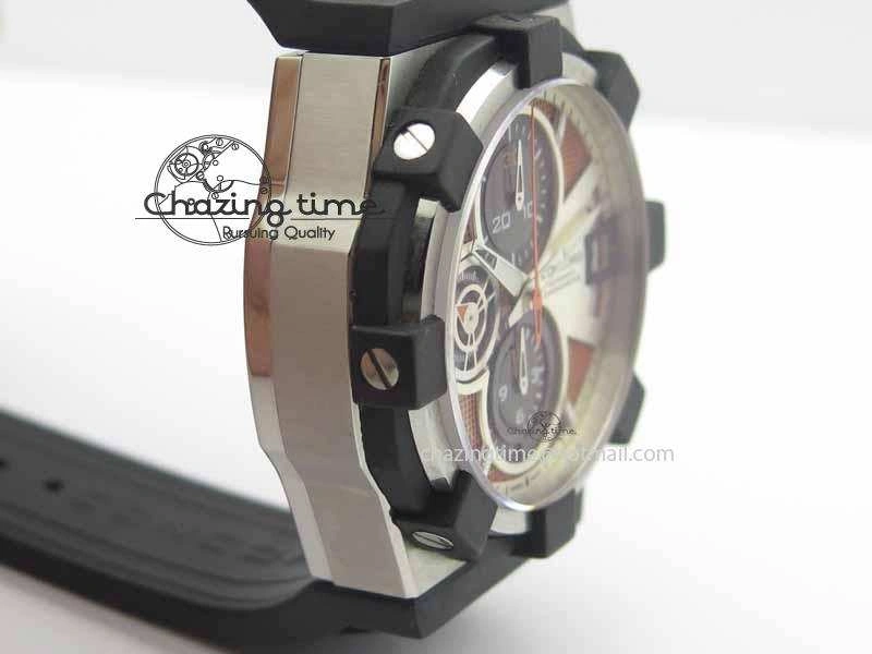 C1 Chronograph SS H-Maker Red CF Dial On Black Rubber Strap A Fashionable 6409