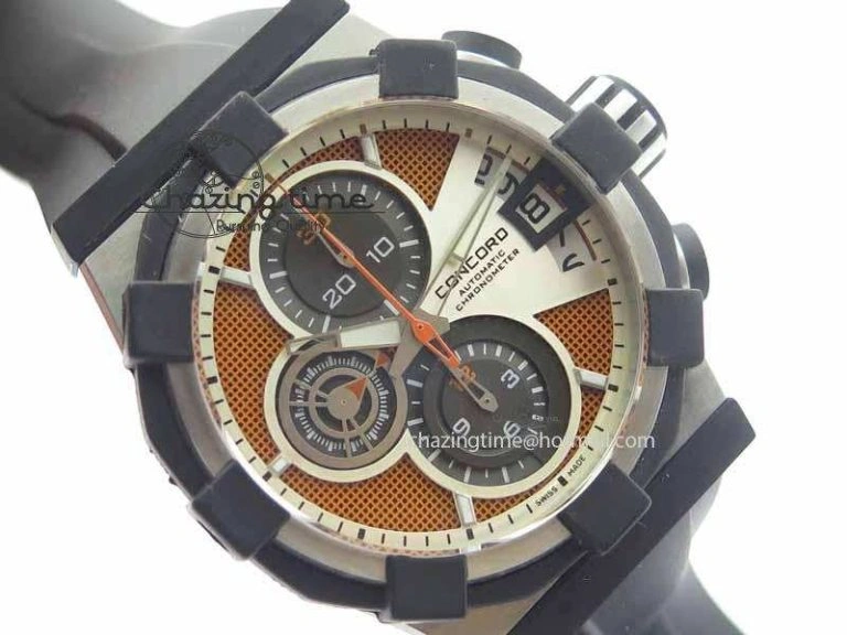 C1 Chronograph SS H-Maker Red CF Dial On Black Rubber Strap A Fashionable 6409