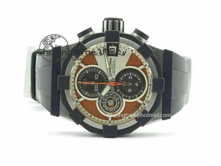 C1 Chronograph SS H-Maker Red CF Dial On Black Rubber Strap A Fashionable 6409