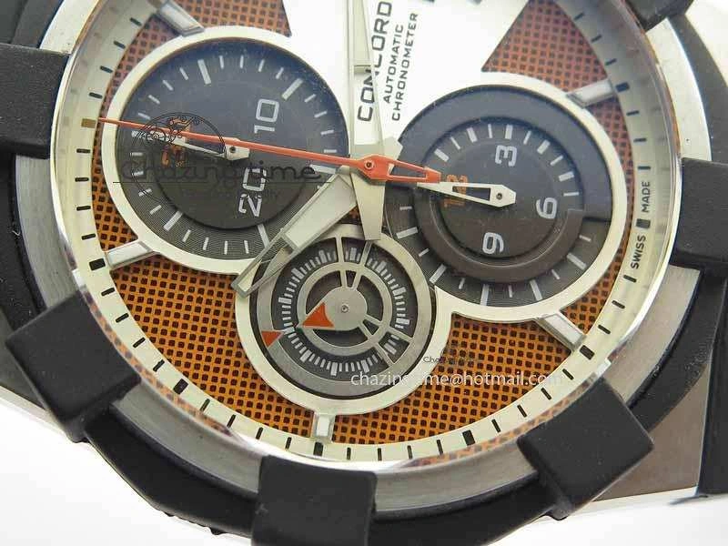 C1 Chronograph SS H-Maker Red CF Dial On Black Rubber Strap A Fashionable 6409