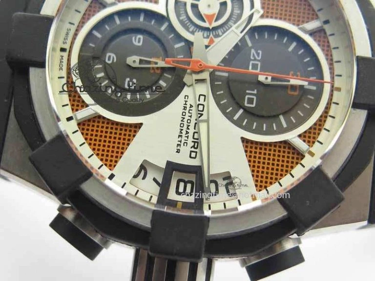 C1 Chronograph SS H-Maker Red CF Dial On Black Rubber Strap A Fashionable 6409