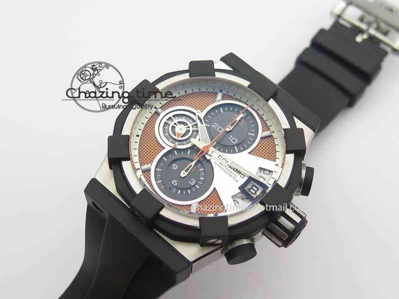 C1 Chronograph SS H-Maker Red CF Dial On Black Rubber Strap A Fashionable 6409