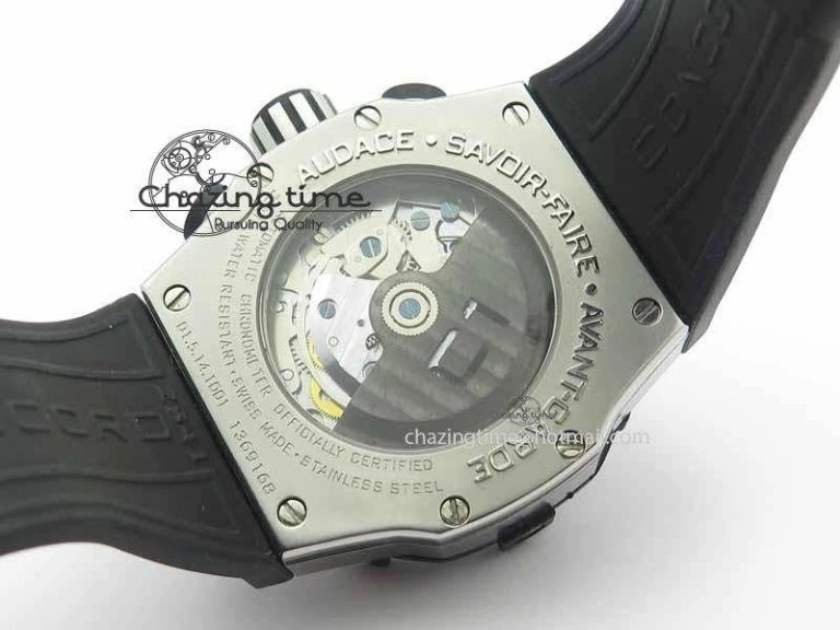 C1 Chronograph SS H-Maker Red CF Dial On Black Rubber Strap A Fashionable 6409