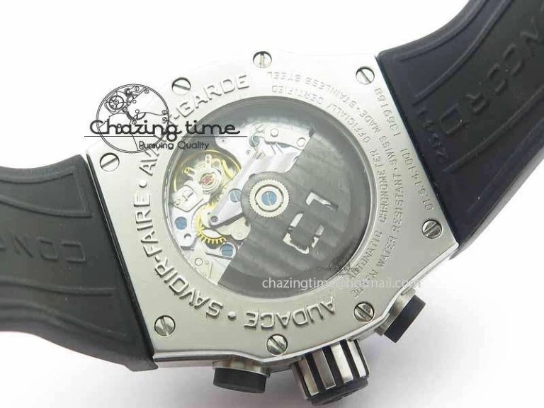 C1 Chronograph SS H-Maker Red CF Dial On Black Rubber Strap A Fashionable 6409