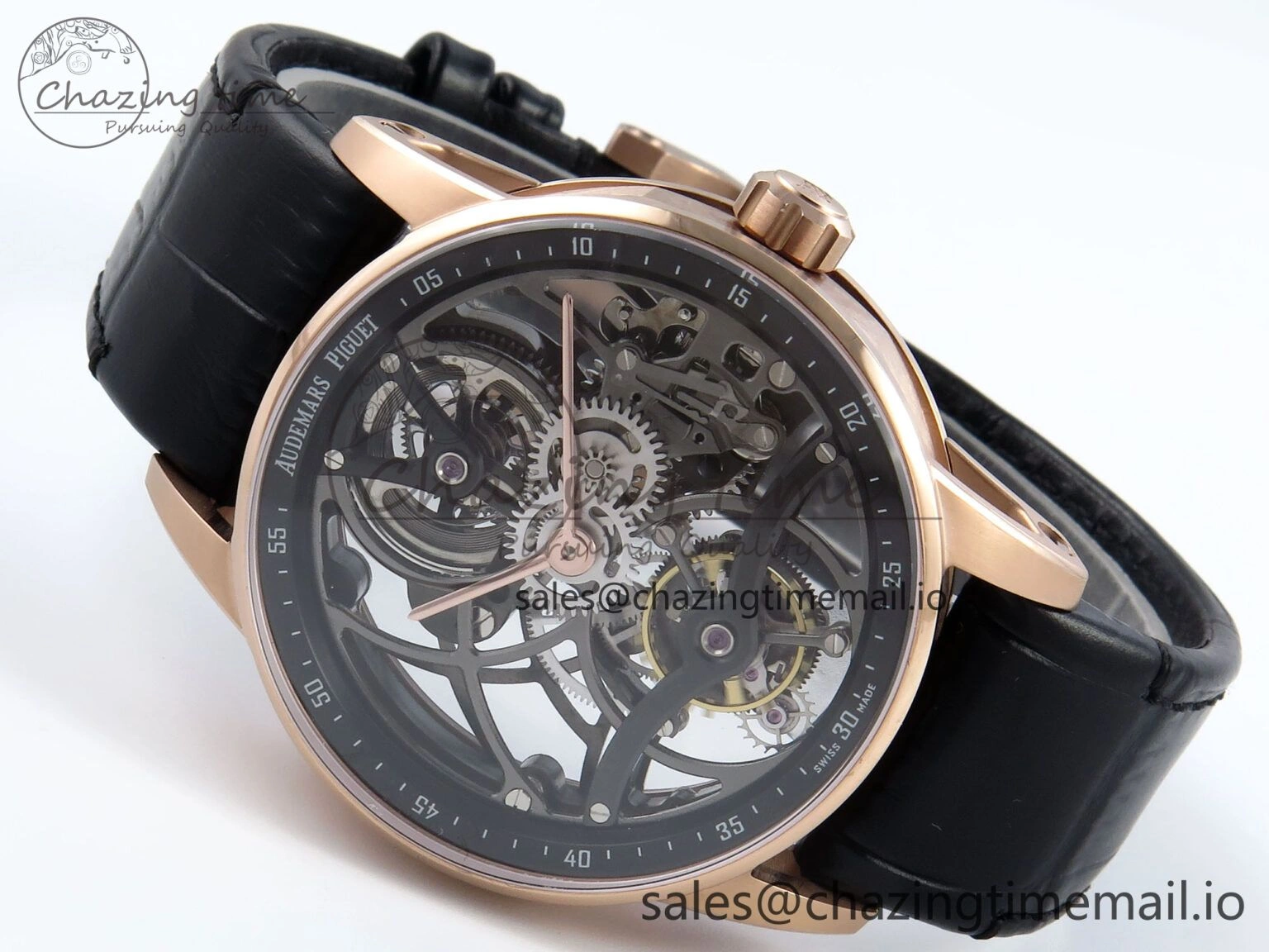 CODE 11.59 Tourbillon 26600 RG APPF Best Edition Black Dial on Black Leather Strap A Lightweight 4300