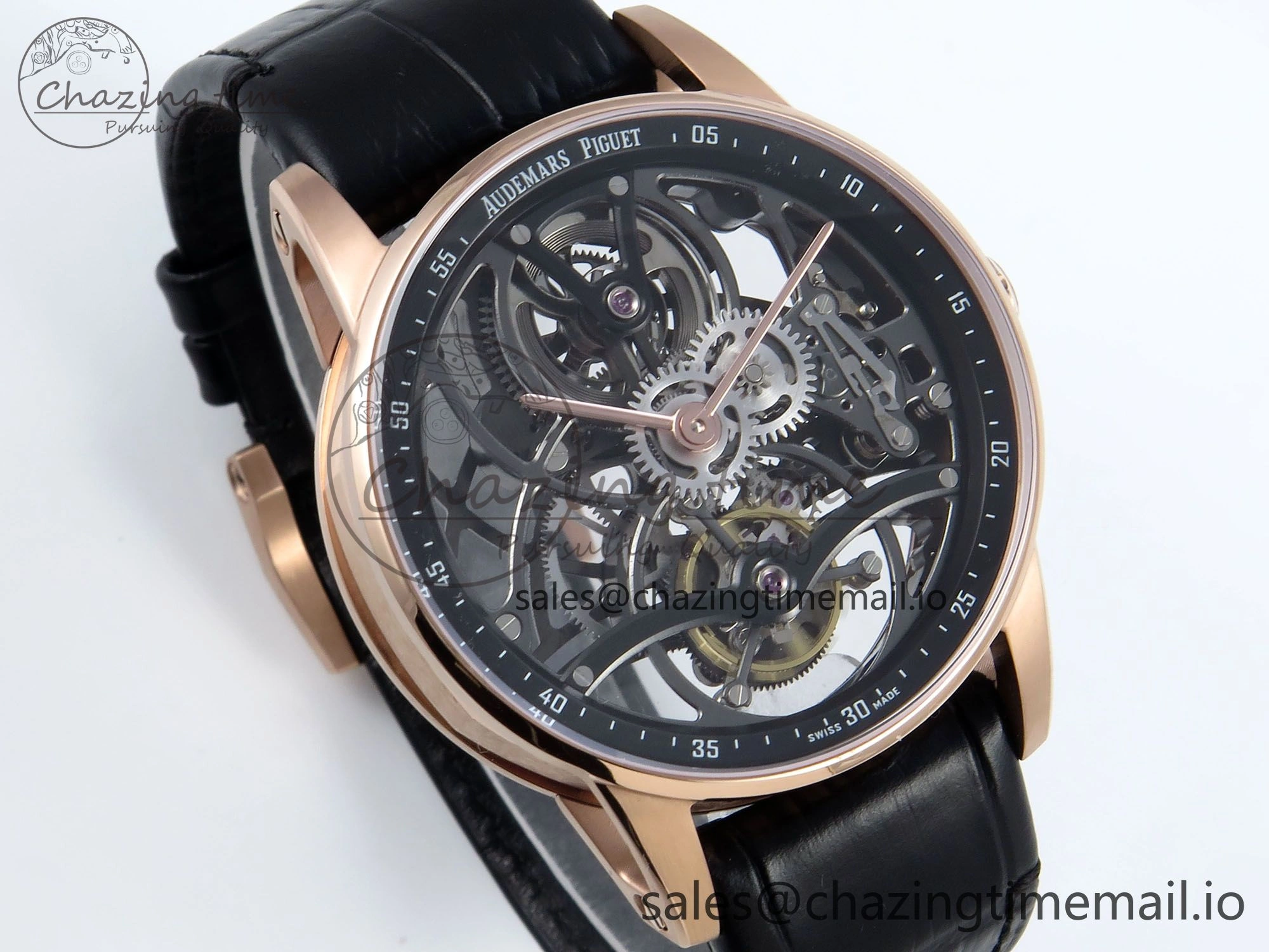 CODE 11.59 Tourbillon 26600 RG APPF Best Edition Black Dial on Black Leather Strap A Lightweight 4300
