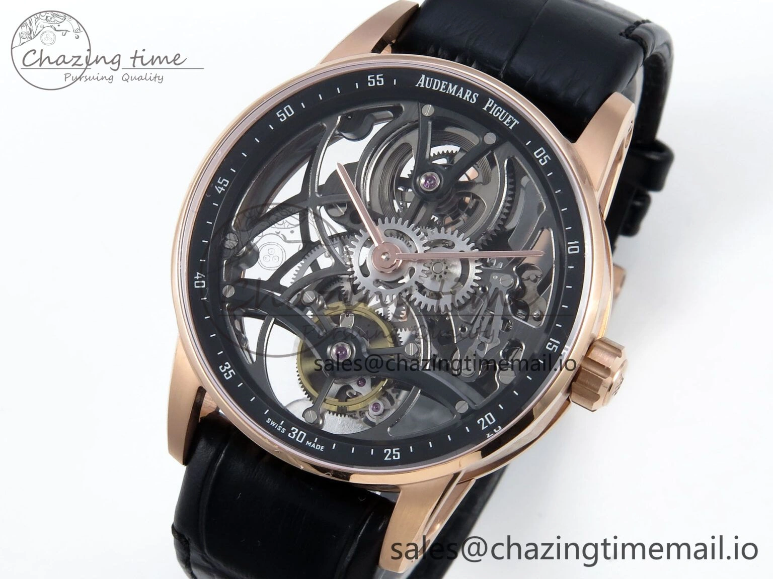 CODE 11.59 Tourbillon 26600 RG APPF Best Edition Black Dial on Black Leather Strap A Lightweight 4300