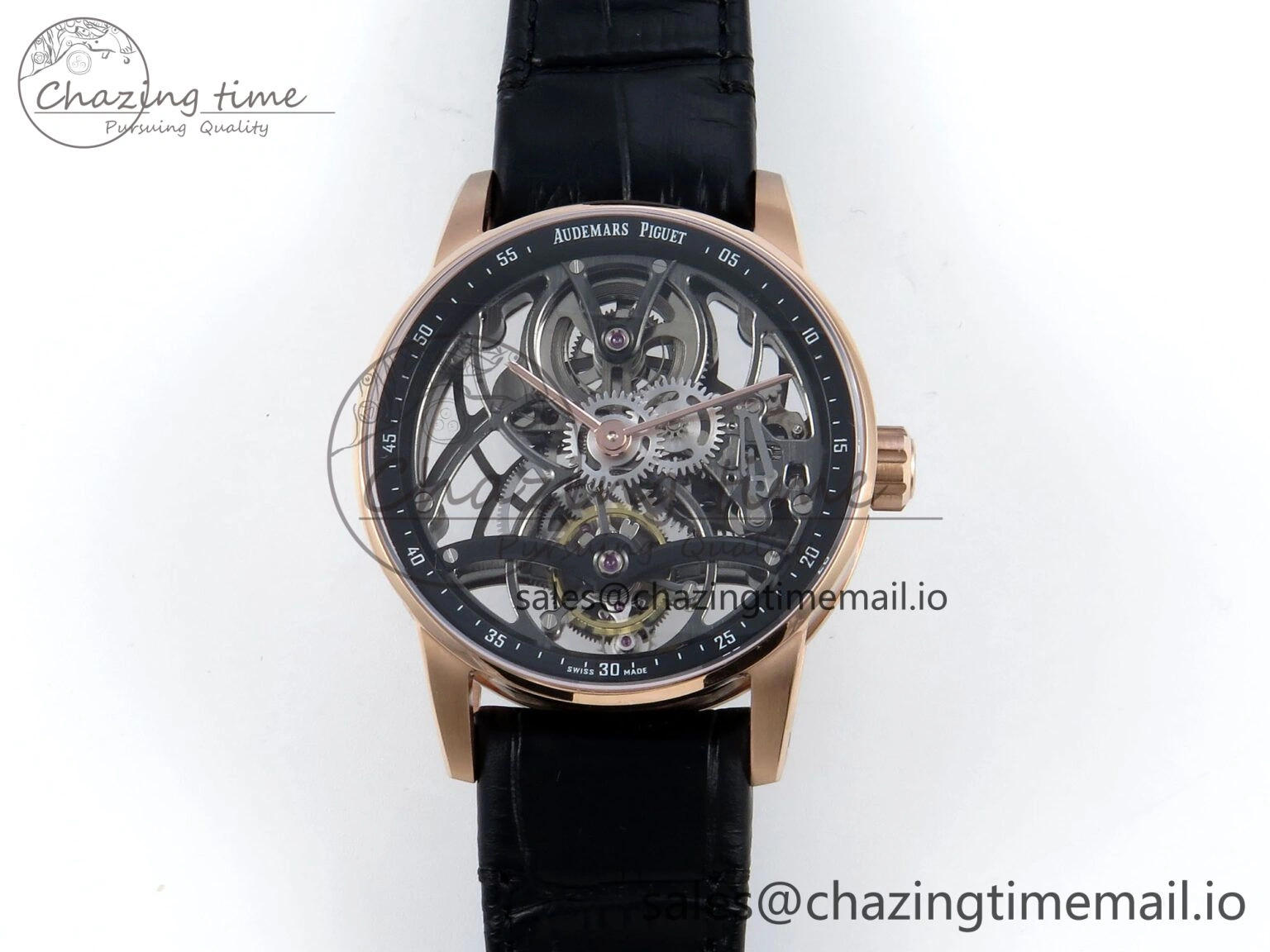 CODE 11.59 Tourbillon 26600 RG APPF Best Edition Black Dial on Black Leather Strap A Lightweight 4300