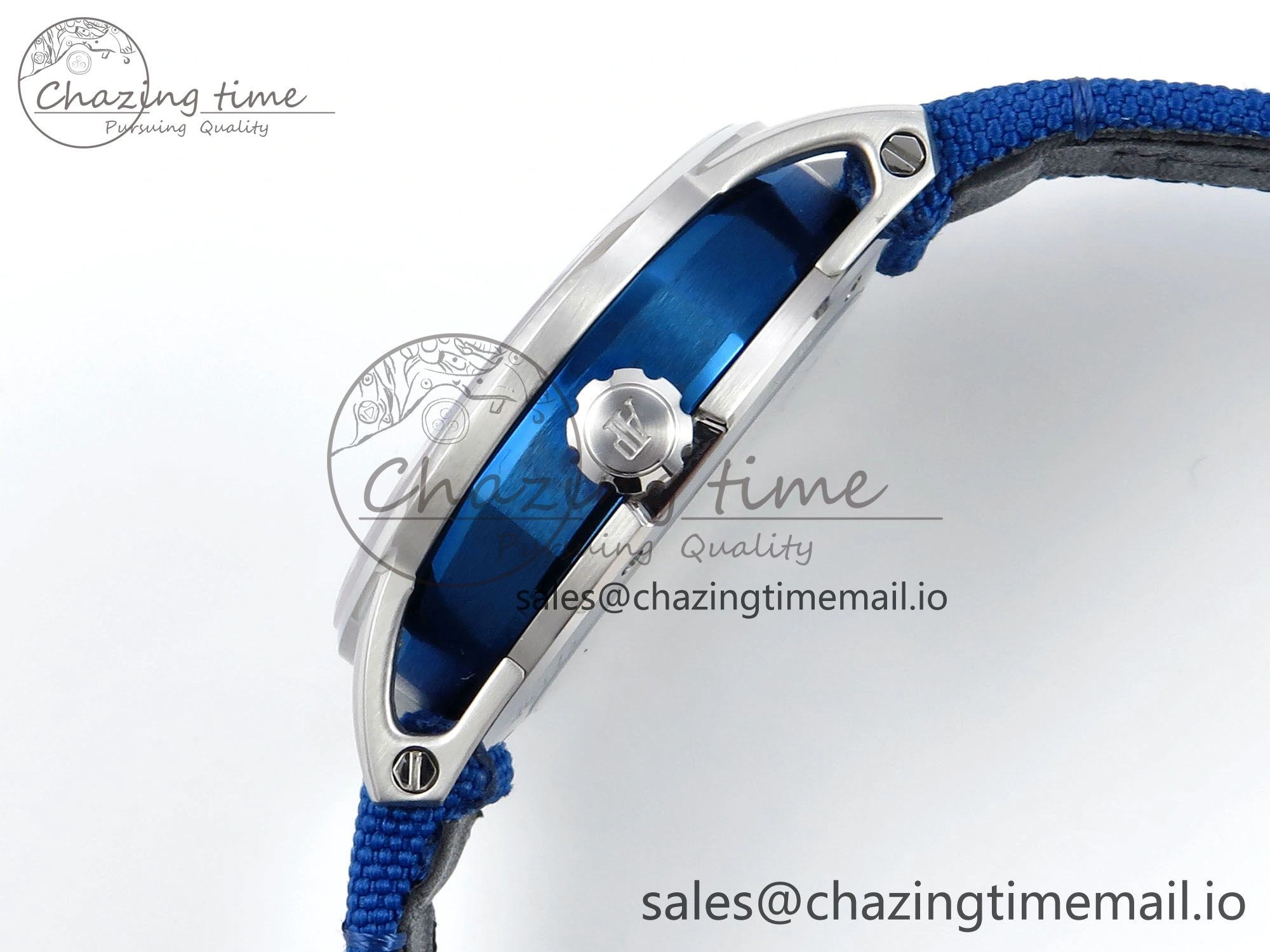 Efficient CODE 11.59 Tourbillon 26600 SS APPF Best Edition Blue Dial on Blue Nylon Strap A 4296