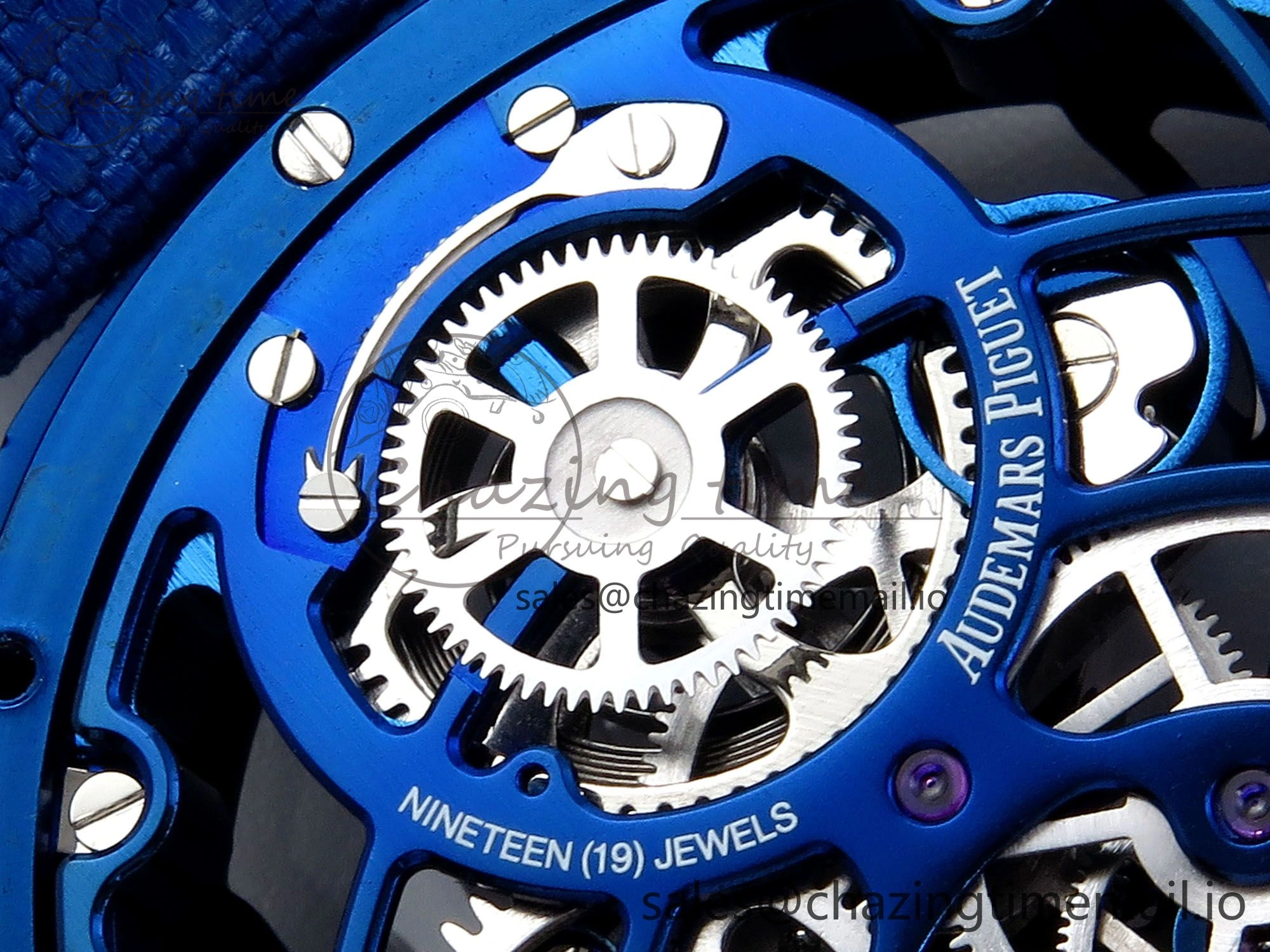 Efficient CODE 11.59 Tourbillon 26600 SS APPF Best Edition Blue Dial on Blue Nylon Strap A 4296