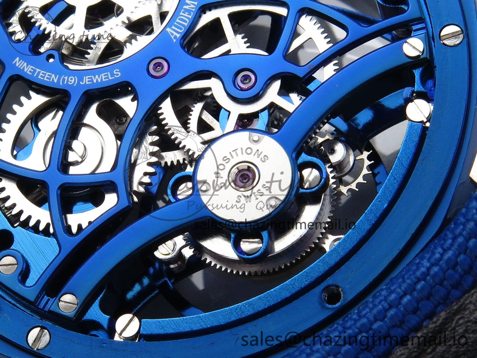 Efficient CODE 11.59 Tourbillon 26600 SS APPF Best Edition Blue Dial on Blue Nylon Strap A 4296