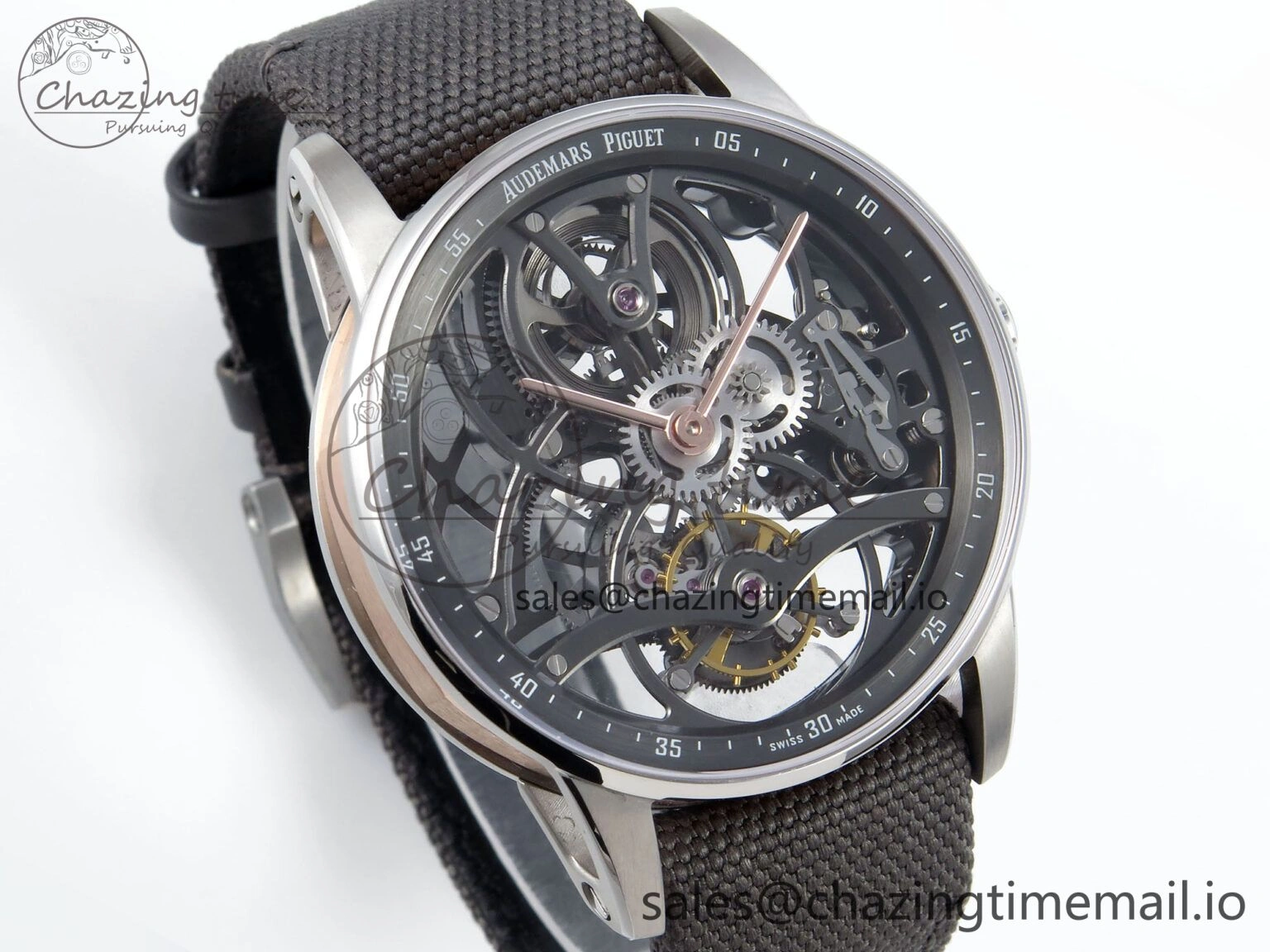 SmoothTexture CODE 11.59 Tourbillon 26600 SS APPF Best Edition Grey Dial on Grey Nylon Strap A 4302