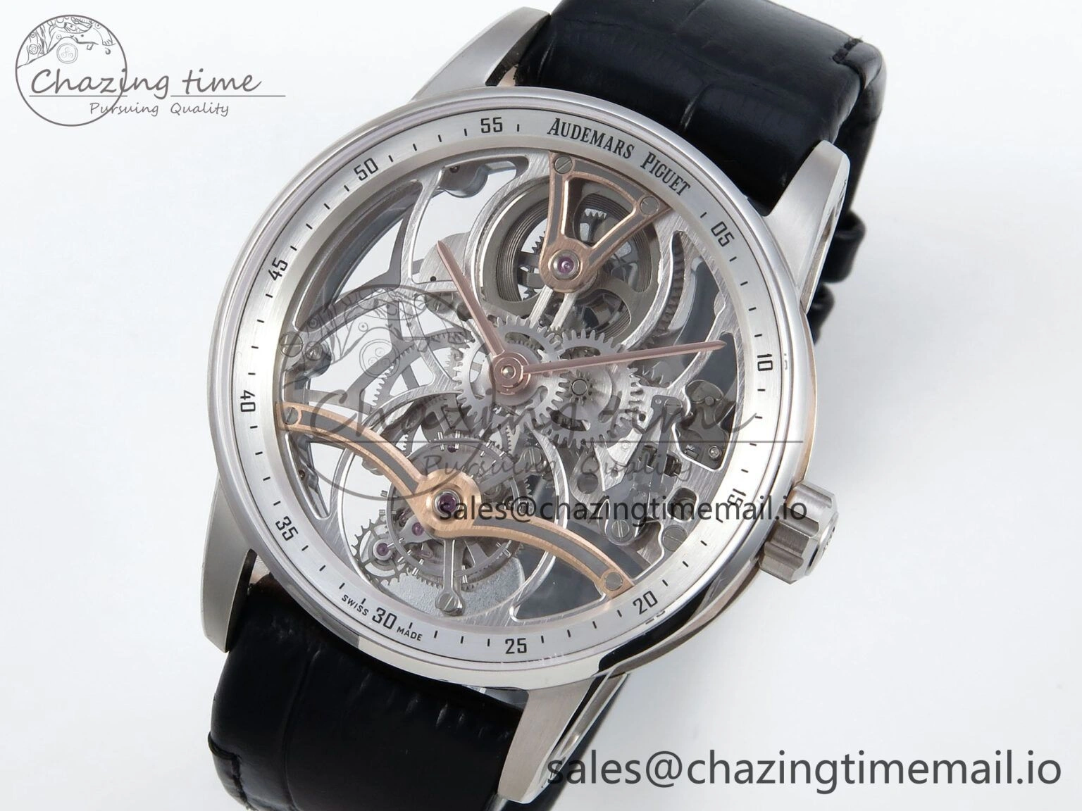 CODE 11.59 Tourbillon 26600 SS APPF Best Edition White Dial on Black Leather Strap A Fashionable 4301