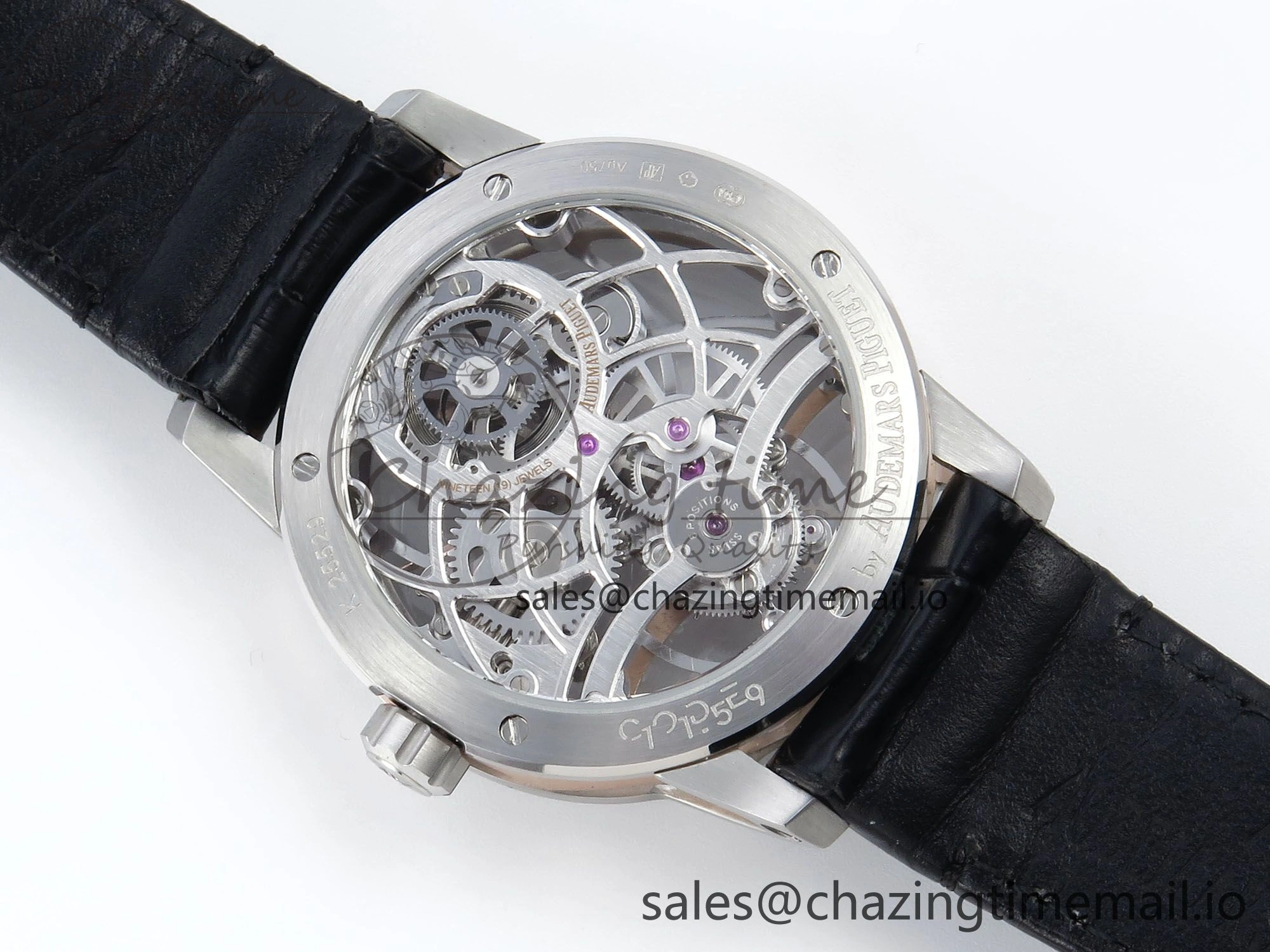 CODE 11.59 Tourbillon 26600 SS APPF Best Edition White Dial on Black Leather Strap A Fashionable 4301